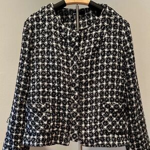 Gibson Crepe Black & White Jacket Sz: XL